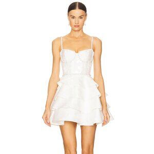 The Luciana Dress in White Baroque Floral - Size 4